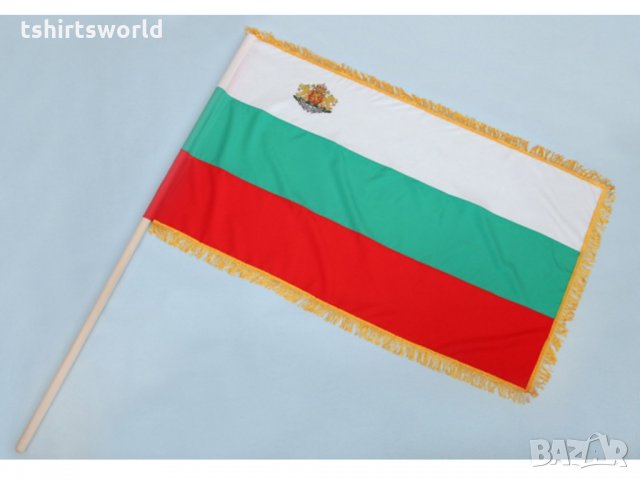 Българско знаме с ресни и герб 70х120см, снимка 2 - Български сувенири - 31875118