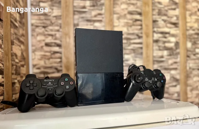 Sony PlayStation 2 Slim (PS2) – Пълен комплект с 2 контролера