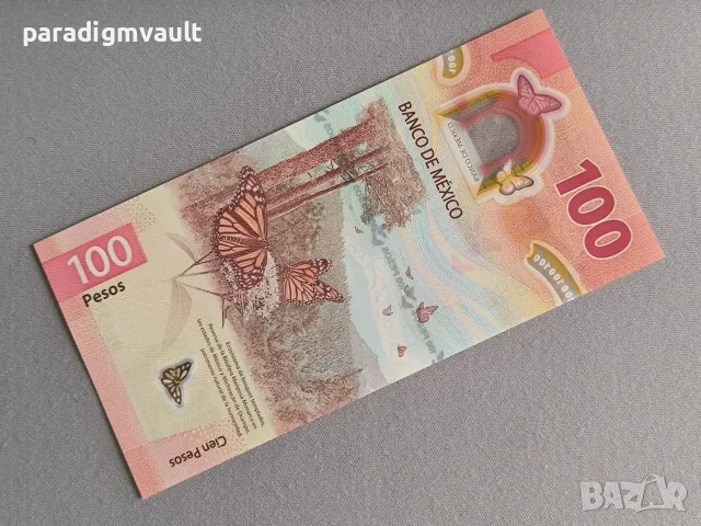 Банкнота - Мексико - 100 песо UNC | 2021г., снимка 2 - Нумизматика и бонистика - 56247347