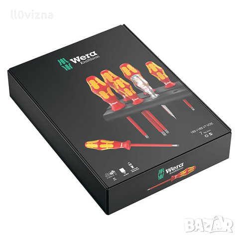 Комплект отвертки изолирани и фазомер Wera VDE/ 1000V, 7 части /, снимка 2 - Отвертки - 42044289