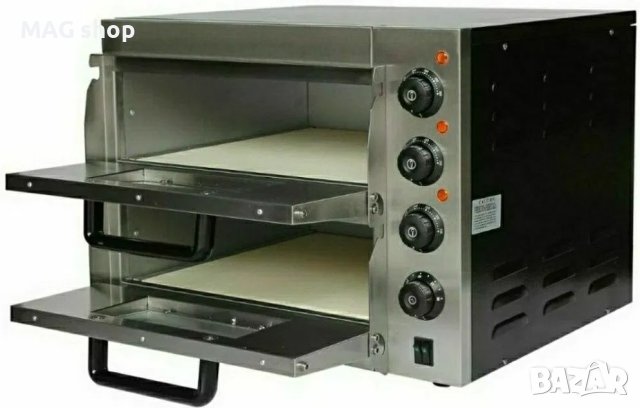 ПРОМО! Професионална фурна за пици 1ца 2ка Печка за пици Единична Двойна, снимка 2 - Друго търговско оборудване - 44343870