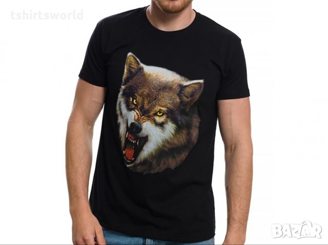 Нова мъжка тениска с дигитален печат Зъбат вълк, Серия Вълци, снимка 15 - Тениски - 27597329