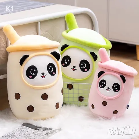 Голяма плюшена играчка 70см възглавница Бабъл шейк Boba Tea, снимка 1 - Плюшени играчки - 49385087