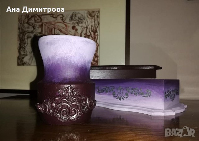 Ръчно изработена дървена ваза, снимка 1 - Декорация за дома - 35652997