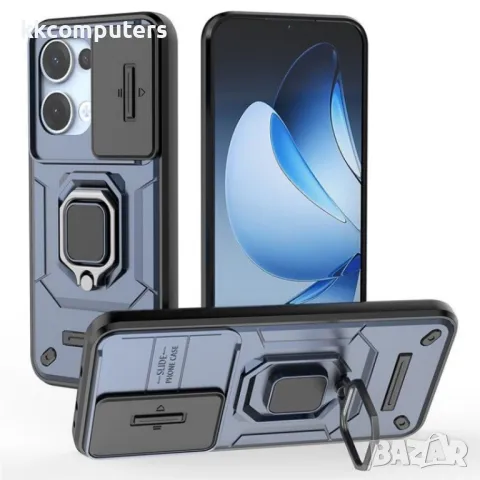 Oppo Reno13 5G Удароустойчив Ring Holder/ Lens Cover Калъф и Протектор, снимка 5 - Калъфи, кейсове - 49890229