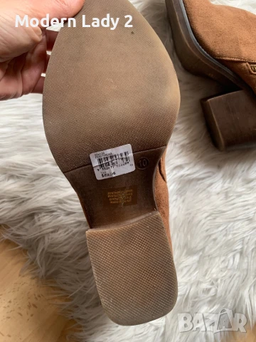 Нови кафяви велурени боти, снимка 5 - Дамски боти - 50999993