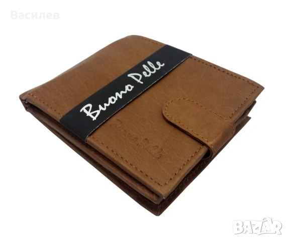 Buono Pelle оригинален мъжки портфейл портмоне естествена кожа нос Англия, снимка 2 - Портфейли, портмонета - 54056746