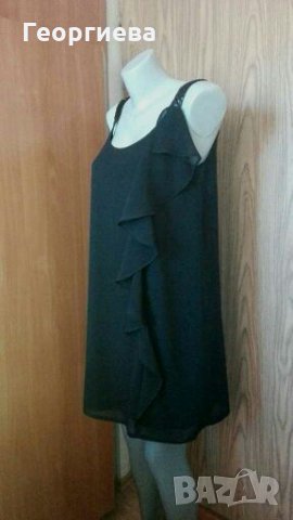 Рокля в черно, с къдрица - свободна талия ПРОМОЦИЯ 👗🍀S,M👗🍀арт.2020