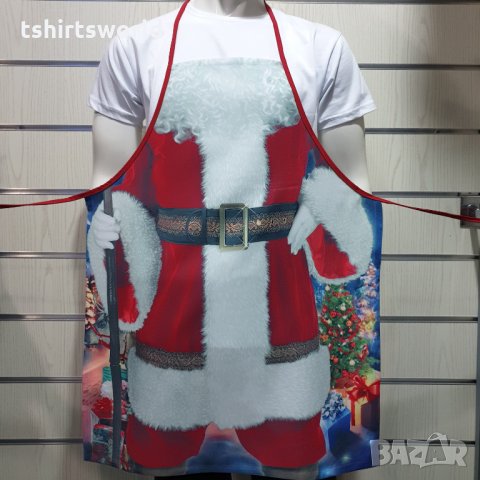 Нова мъжка забавна готварска престилка Дядо Коледа, снимка 2 - Подаръци за мъже - 30723404