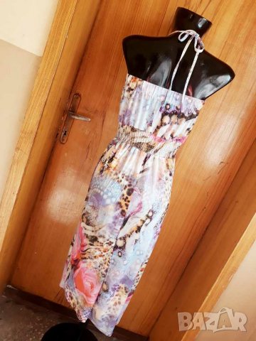 Дълга рокля бюстие в бледо лилаво М/Л, снимка 3 - Рокли - 14383625