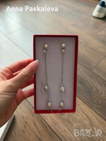 Сватбени обеци с перли Majorica, снимка 2 - Обеци - 53924974