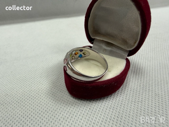 Сребърен пръстен с полускъпоценни камъни. №7765, снимка 6 - Пръстени - 52827876