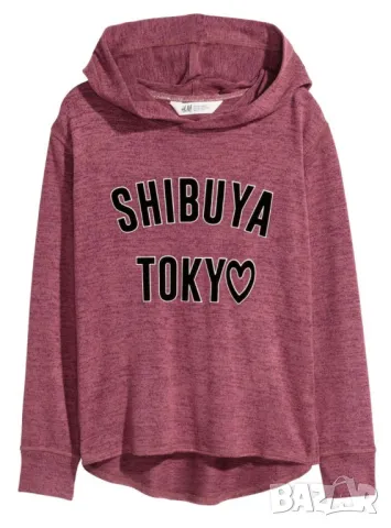 H&M Детски суичер с качулка и мотив 12-14 г, снимка 1