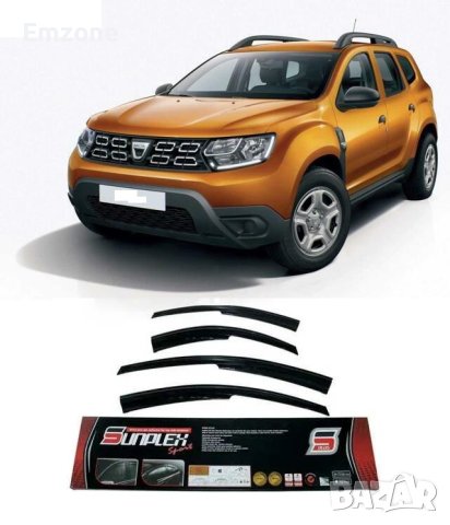 Ветробрани Външни Черни за Дачия Dacia Duster 2017 - 2020 Предни и Задни Комплект 4 броя
