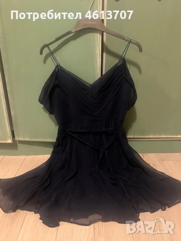 Тъмносиня къса рокля , снимка 2 - Рокли - 51948099