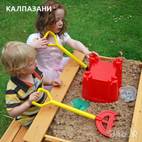 Градински Комплект GINGER HOME 2 в 1, Детска Маса за Пикник и Пясъчник, Игри на Открито, Дървен, 96х, снимка 3 - Други - 44670183