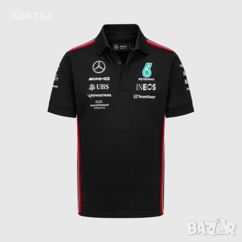 Mercedes AMG F1 Team Polo - Оригинална мъжка тениска с яка