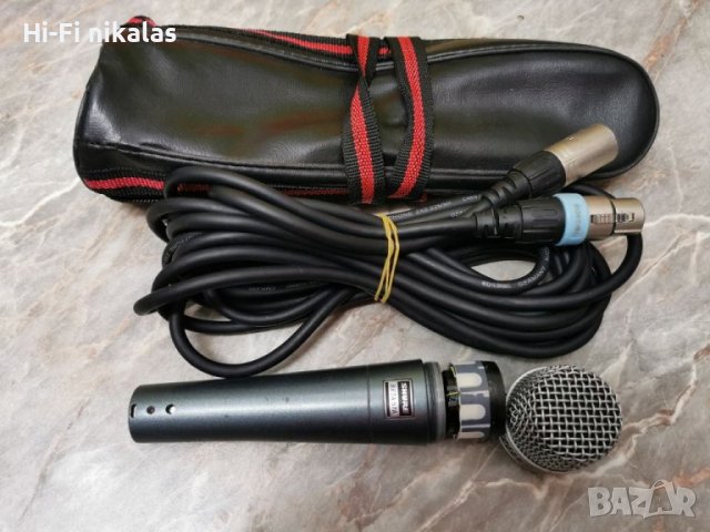 Жичен микрофон Shure Beta 57A + кабел и кожена чантичка, снимка 3 - Микрофони - 40574394