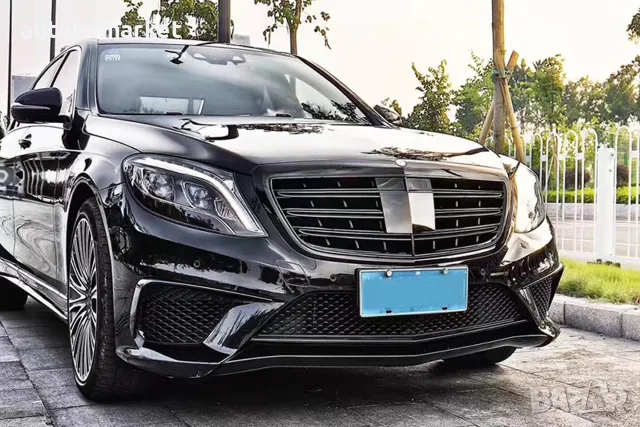 Черен лак решетка тип AMG за Mercedes S класа W222, снимка 3 - Аксесоари и консумативи - 56053582