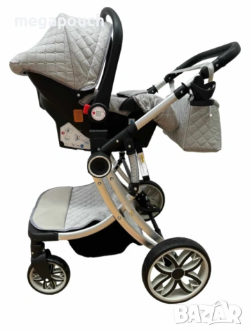 Бебешка количка L-Sun Egg 3в1 с столче за кола, снимка 8 - Детски колички - 54257996