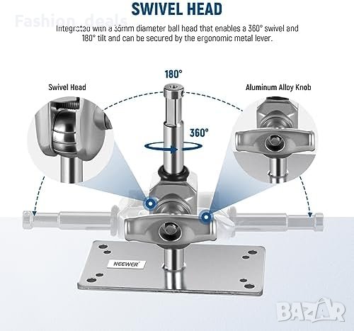 Метална Стойка Neewer за Фото Оборудване, Анелни Светлини и DSLR до 10кг, снимка 3 - Чанти, стативи, аксесоари - 42560980