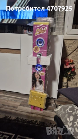 Караоке безжичен високоговорител тип кула 99 см с микрофон