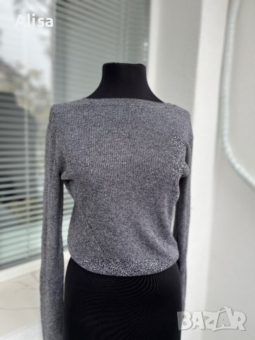 Сива дамска блуза, снимка 2 - Блузи с дълъг ръкав и пуловери - 38897101