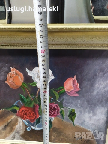 Картина платно/масло натюрморт, снимка 5 - Антикварни и старинни предмети - 54049965