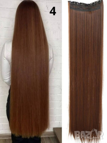 Качествена дълга коса/ цял екстеншън за по-голям обем и дължина на косата 100гр, дължина 60см, снимка 3 - Други - 44733592