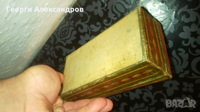 СТАРИННА КУТИЯ ИНТАРЗИЯ РЪЧНА ИЗРАБОТКА, снимка 6 - Антикварни и старинни предмети - 29960113