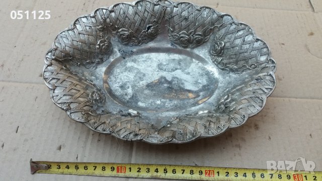 стара посребрена фруктиера , снимка 3 - Антикварни и старинни предмети - 42037688