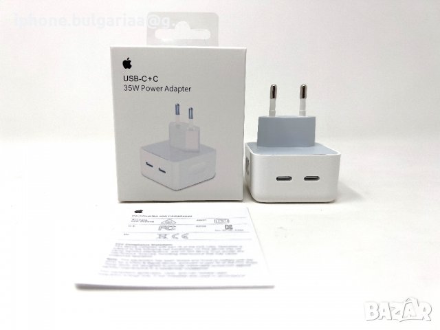  Адаптер зарядно DUAL USB C 35W Power Adapter Apple iPhone, снимка 2 - Оригинални зарядни - 37530621