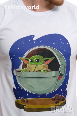 Нова мъжка тениска с дигитален печат Бейби Йода, Междузвездни войни (Star Wars), снимка 2 - Тениски - 28344819