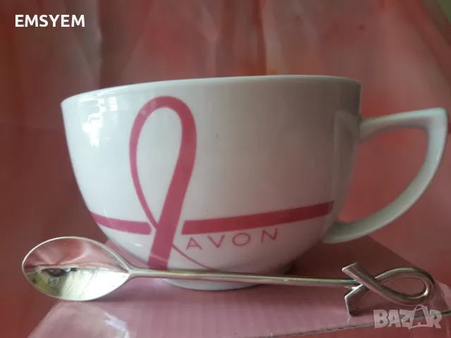 Чаша и лъжичка "Розова панделка " , снимка 1