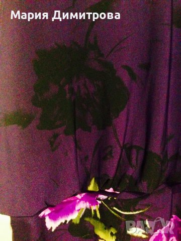 Красива лилава рокля с цветя, снимка 9 - Рокли - 38856454