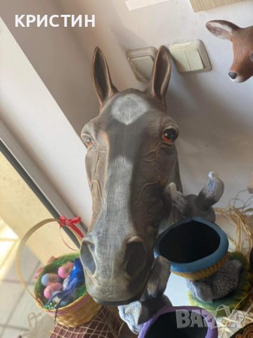 Керамична  глава на кон и керамичен елен  с опция за окачване