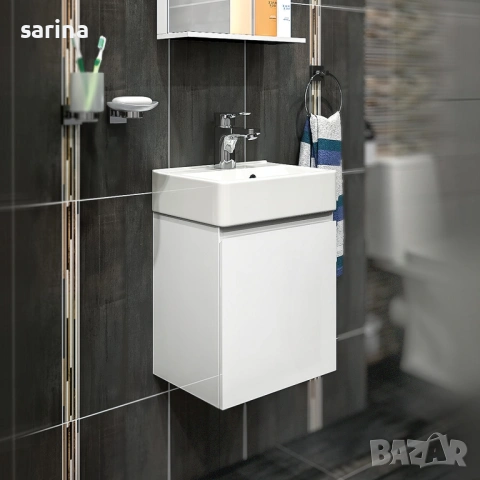 Долен шкаф за баня+смесител+сифон