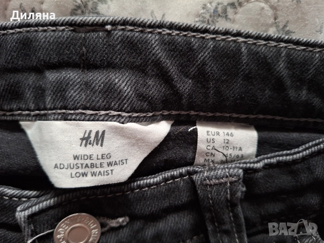 Използвани дънки за момиче H&M 146 см, снимка 4 - Детски панталони и дънки - 51654531