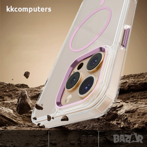 Силиконов кейс bSmart Clear Thin Magsafe, За iPhone 17 Pro Max (6.9), Розов и Протектор, снимка 7 - Калъфи, кейсове - 52493374