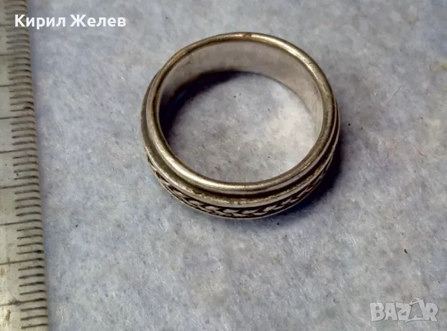 ДИЗАЙНЕРСКИ ДВУКОМПОНЕНТЕН ВЪРТЯЩ Се СРЕБЪРЕН ПРЪСТЕН СРЕБРО 925 СТИЛНО ОРНАМЕНТИРАН Тип ХАЛКА 34460, снимка 9 - Пръстени - 50023851
