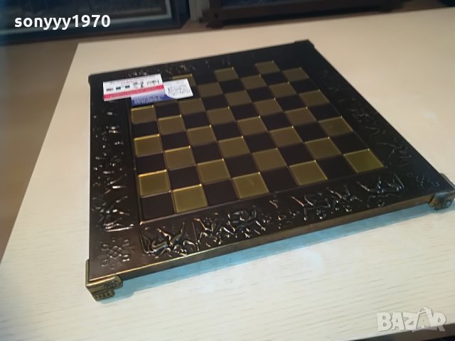 мед/месинг-жестока дъска за шах-внос швеицария 39х39х3см, снимка 7 - Колекции - 29146455