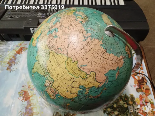 Ретро глобус лампа, снимка 4 - Антикварни и старинни предмети - 49960546