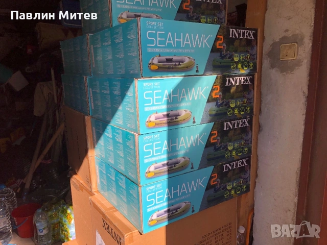 Нова надуваема Лодка Intex Seahawk 2, Помпа + Включени гребла, 2.36 м x 114 см, снимка 2 - Воден транспорт - 45426846