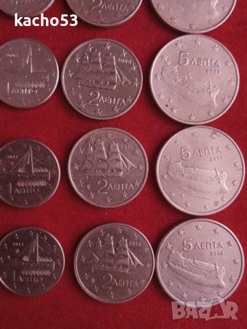 1,2 и 5 евро цента/лепта / Гърция, снимка 2 - Нумизматика и бонистика - 44369900