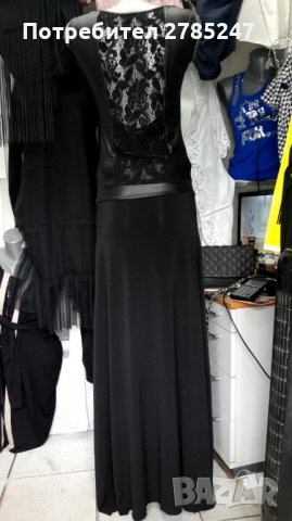 Елегантна рокля в черно промазка/дантела , снимка 2 - Рокли - 29913465