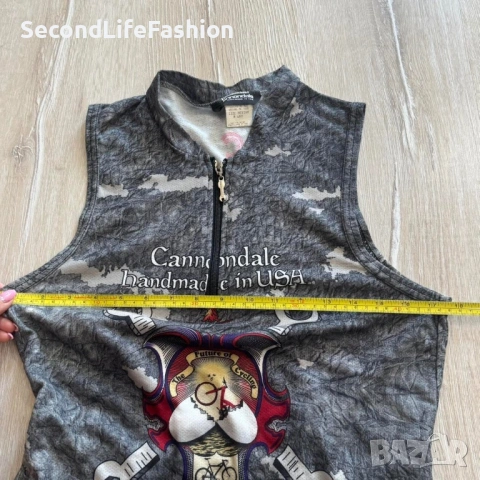 Винтидж колоездачна фланелка без ръкави Cannondale Born To Ride, дамски размер M, снимка 4 - Други спортове - 53155699