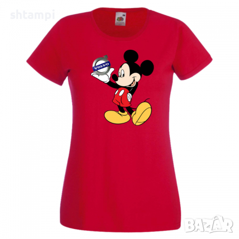 Дамска тениска Mickey Mouse Volvo.Подарък,Изненада,, снимка 8 - Тениски - 36529641