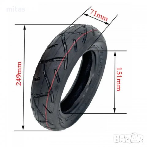 Вънншни гуми за ел. скутер Nedong (10 x 3.0) (255x80) (80/65-6), снимка 4 - Скейтборд, ховърборд, уейвборд - 38978014
