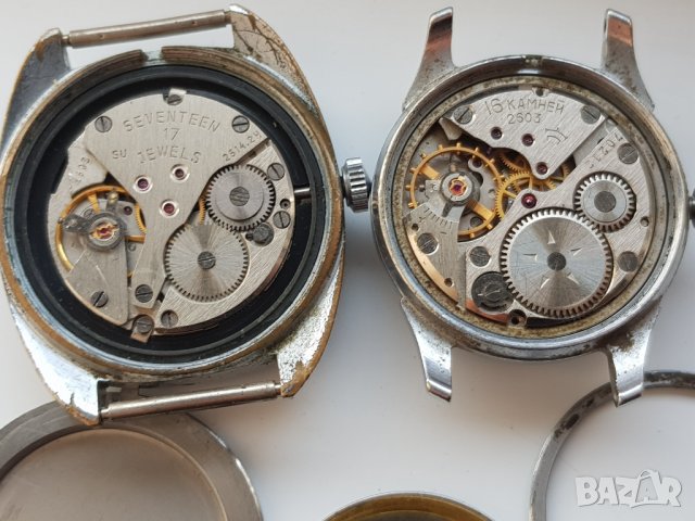 Лот от два стари руски механични часовника, снимка 5 - Колекции - 31127779