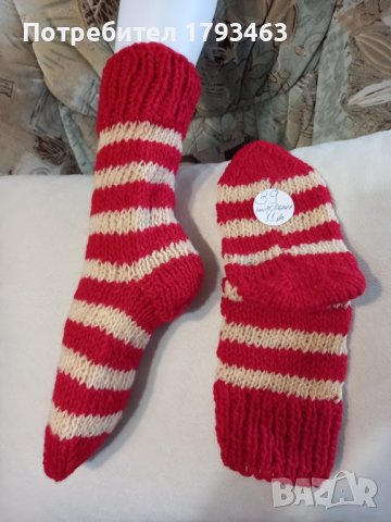Ръчно плетени дамски чорапи от вълна размер 39